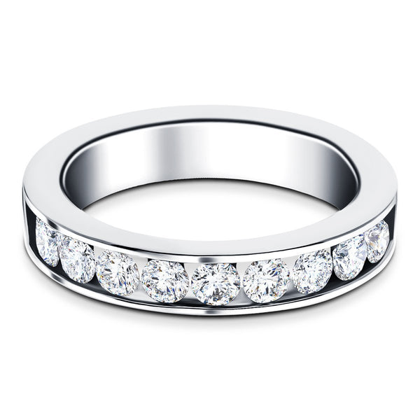 Top Four Wedding Ring Pairings To Enhance Diamond Engagement Rings 4 Channel Set Half Eternity Ring 080Ct Gsi In Platinum 40Mm