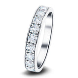 Channel Set Half Eternity Ring 1.00ct G/SI Diamonds in 18k White Gold - All Diamond