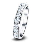 Channel Set Half Eternity Ring 1.00ct G/SI Diamonds in Platinum - All Diamond