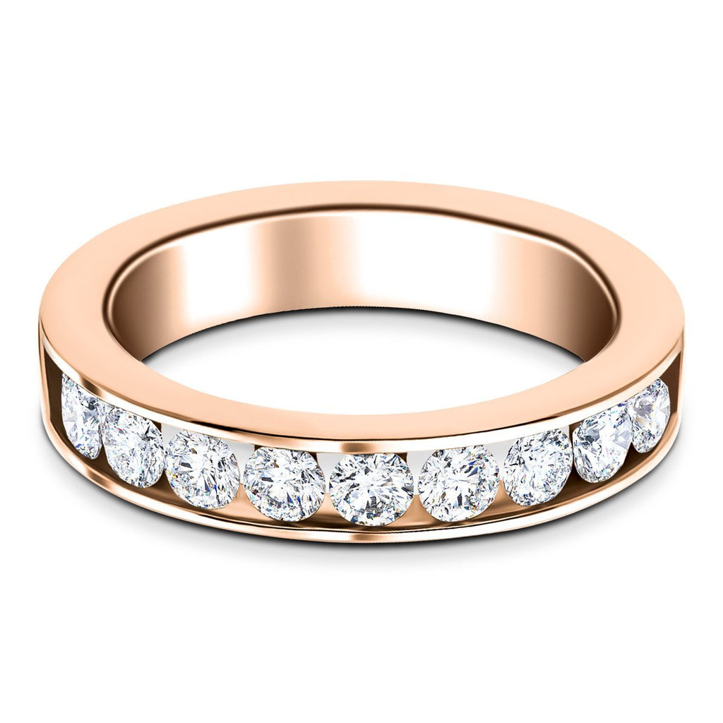Channel Set Half Eternity Ring 1.00ct G/SI in 18k Rose Gold 4.5mm - All Diamond