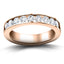 Channel Set Half Eternity Ring 1.00ct G/SI in 18k Rose Gold 4.5mm - All Diamond