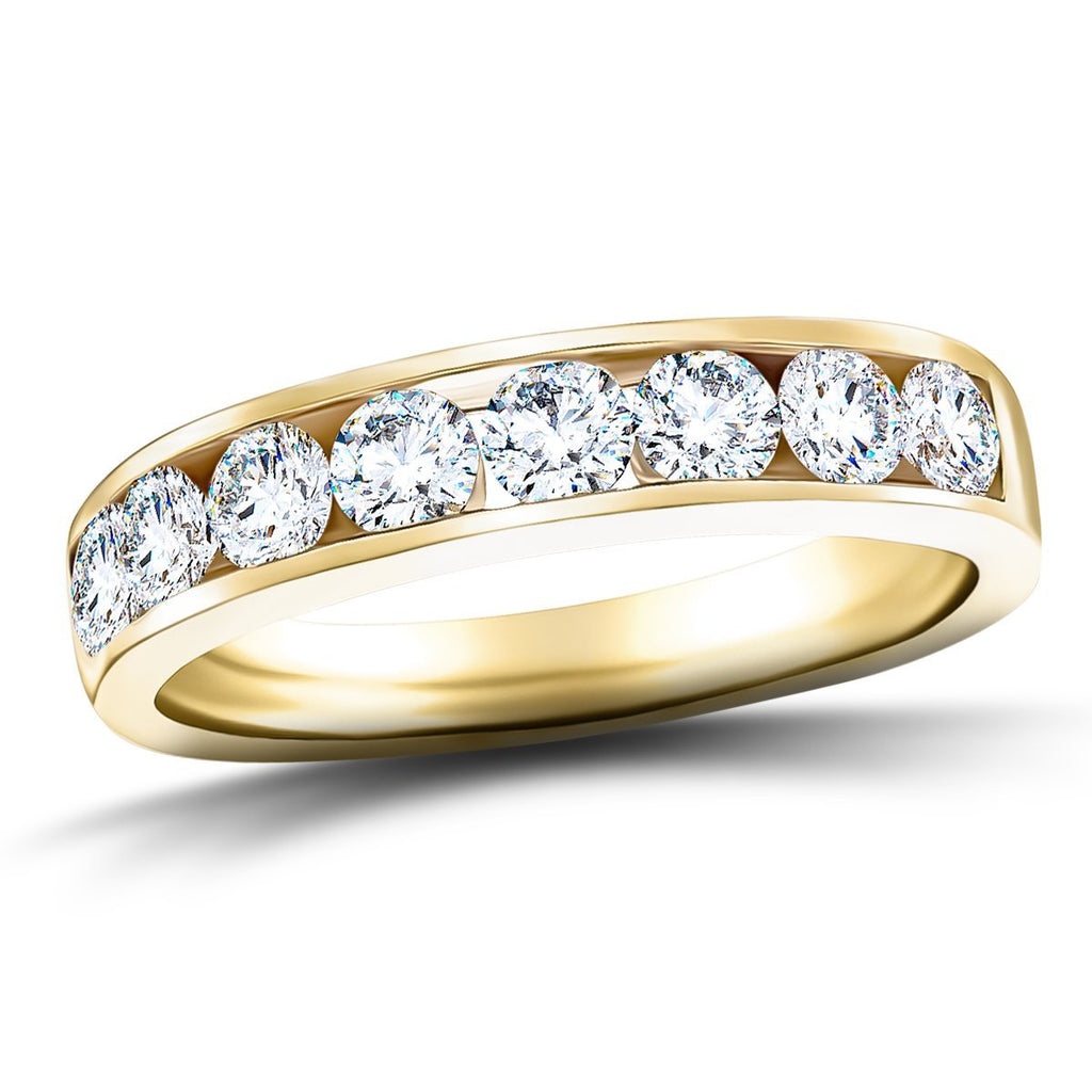 Channel Set Half Eternity Ring 1.50ct G/SI in 18k Yellow Gold 4.5mm - All Diamond