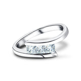 Channel Set Trilogy Princess Ring 0.33ct G/SI Quality 18k White Gold - All Diamond