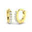 Children Diamond Huggie Hoop Earrings 0.06ct G/SI Quality in 9k Yellow Gold - All Diamond