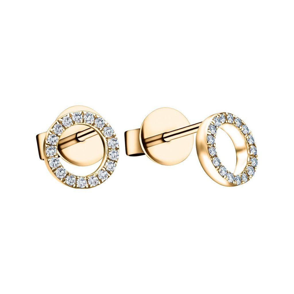 Circle of Life Diamond Earrings 0.15ct G/SI Quality 18k Yellow Gold - All Diamond