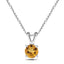 Citrine Solitaire Necklace Pendant 0.40ct in 9k White Gold 5.0mm