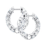 Classic Diamond Hoop Earrings 2.20ct G/SI Quality in 18k White Gold - All Diamond