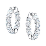 Classic Diamond Hoop Earrings 2.20ct G/SI Quality in 18k White Gold - All Diamond