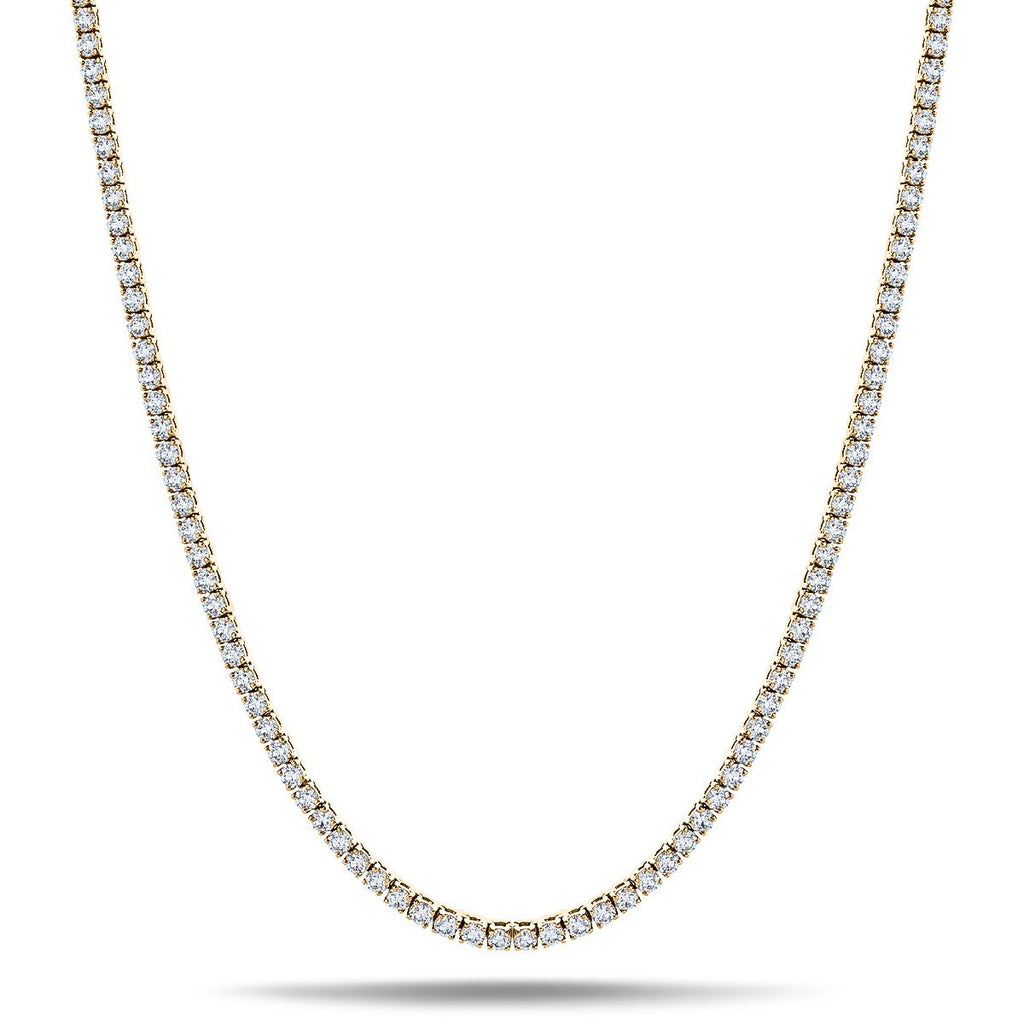 Diamond tennis necklace yellow on sale gold