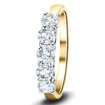 Classic Five Stone Ring with 1.50ct G/SI Quality 18k Yellow Gold - All Diamond