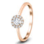 Certified Classic Halo Diamond Engagement Ring with 0.27ct in 18k Rose Gold