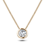 Classic Rub Over Diamond Solitaire Pendant 0.40ct G/SI 18k Rose Gold - All Diamond