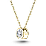 Classic Rub Over Diamond Solitaire Pendant 0.40ct G/SI 18k Yellow Gold - All Diamond