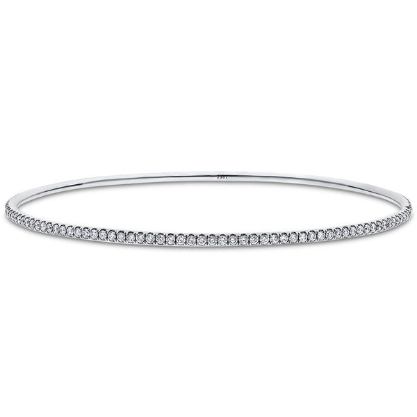 Claw-set diamond bangle 1.60 carats in white gold