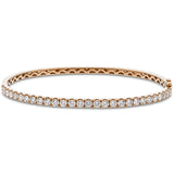 Claw Set Half Diamond Bangle 0.90ct G/SI Diamond in 18k Rose Gold - All Diamond