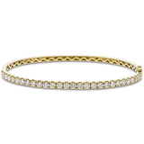 Claw Set Half Diamond Bangle 1.50ct G/SI Diamond in 18k Yellow Gold - All Diamond