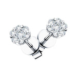 Cluster Diamond Earrings 1.35ct G/SI Quality In 18k White Gold - All Diamond