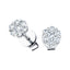 Cluster Diamond Earrings 1.35ct G/SI Quality In 18k White Gold