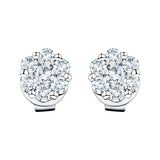 Cluster Diamond Earrings 2.00ct G/SI Quality In 18k White Gold - All Diamond