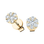 Cluster Diamond Earrings 2.00ct G/SI Quality In 18k Yellow Gold - All Diamond