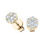 Cluster Diamond Earrings 2.00ct G/SI Quality In 18k Yellow Gold