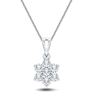 Amazon.com: Exotic 10k Rose Gold Daisy Diamond and Sapphire Flower Pendant  Necklace, 16