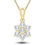 Daisy Diamond Cluster Pendant Necklace 0.25ct G/SI 9k Yellow Gold