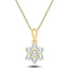 Daisy Diamond Cluster Pendant Necklace 0.25ct G/SI 9k Yellow Gold - All Diamond