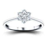 Diamond 0.50ct G/SI Quality 18k White Gold Cluster Ring - All Diamond