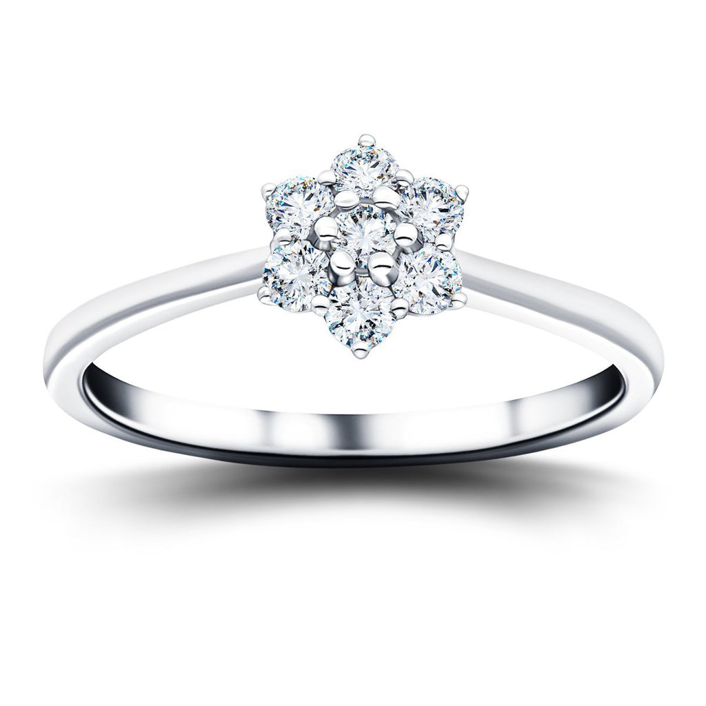 Diamond 0.50ct G/SI Quality Platinum Cluster Ring - All Diamond
