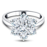 Diamond 1.60ct G/SI Quality 18k White Gold Cluster Ring - All Diamond