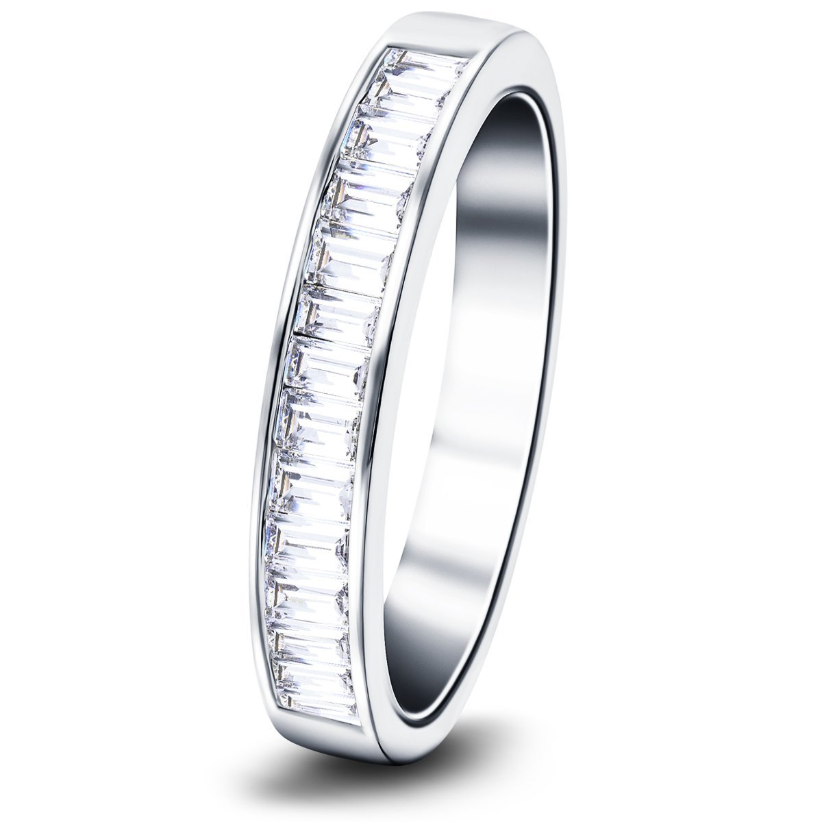Diamond Baguette Channel Half Eternity Ring 0.25ct in Platinum - All Diamond