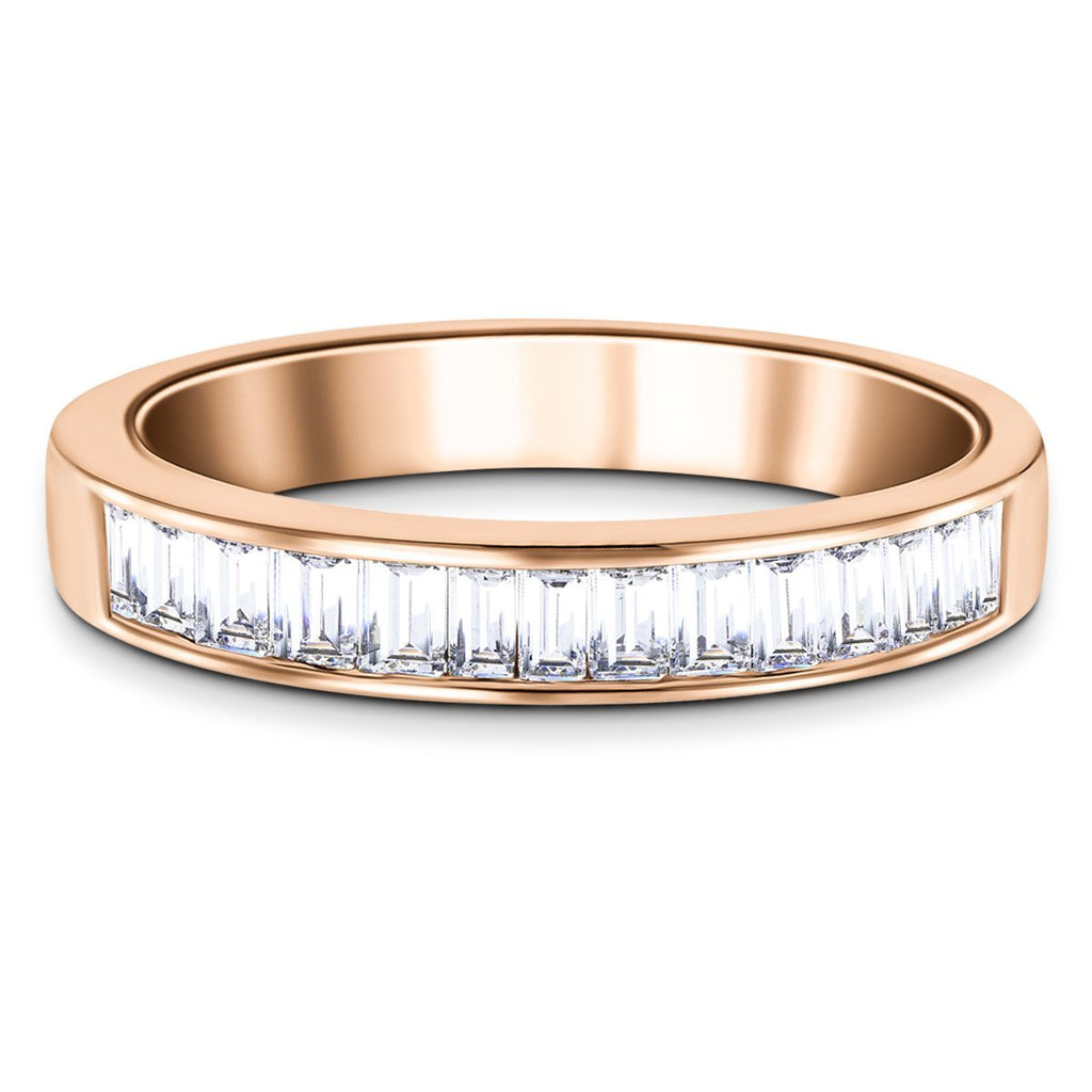 Diamond Baguette Channel Half Eternity Ring 0.50ct 18k Rose Gold - All Diamond