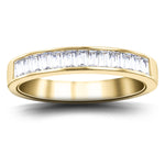 Diamond Baguette Channel Half Eternity Ring 0.50ct 18k Yellow Gold - All Diamond