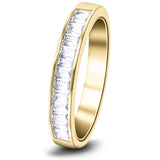 Diamond Baguette Channel Half Eternity Ring 0.50ct 18k Yellow Gold - All Diamond