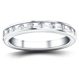 Diamond Baguette Half Eternity Ring 0.50ct G/SI in Platinum 2.7mm - All Diamond
