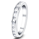 Diamond Baguette Half Eternity Ring 0.50ct G/SI in Platinum 2.7mm - All Diamond
