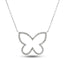 Diamond Butterfly Necklace Pendant 0.45ct G/SI Quality 18k White Gold - All Diamond