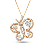 Diamond Butterfly Necklace Pendant 0.60ct G/SI Quality 18k Rose Gold - All Diamond