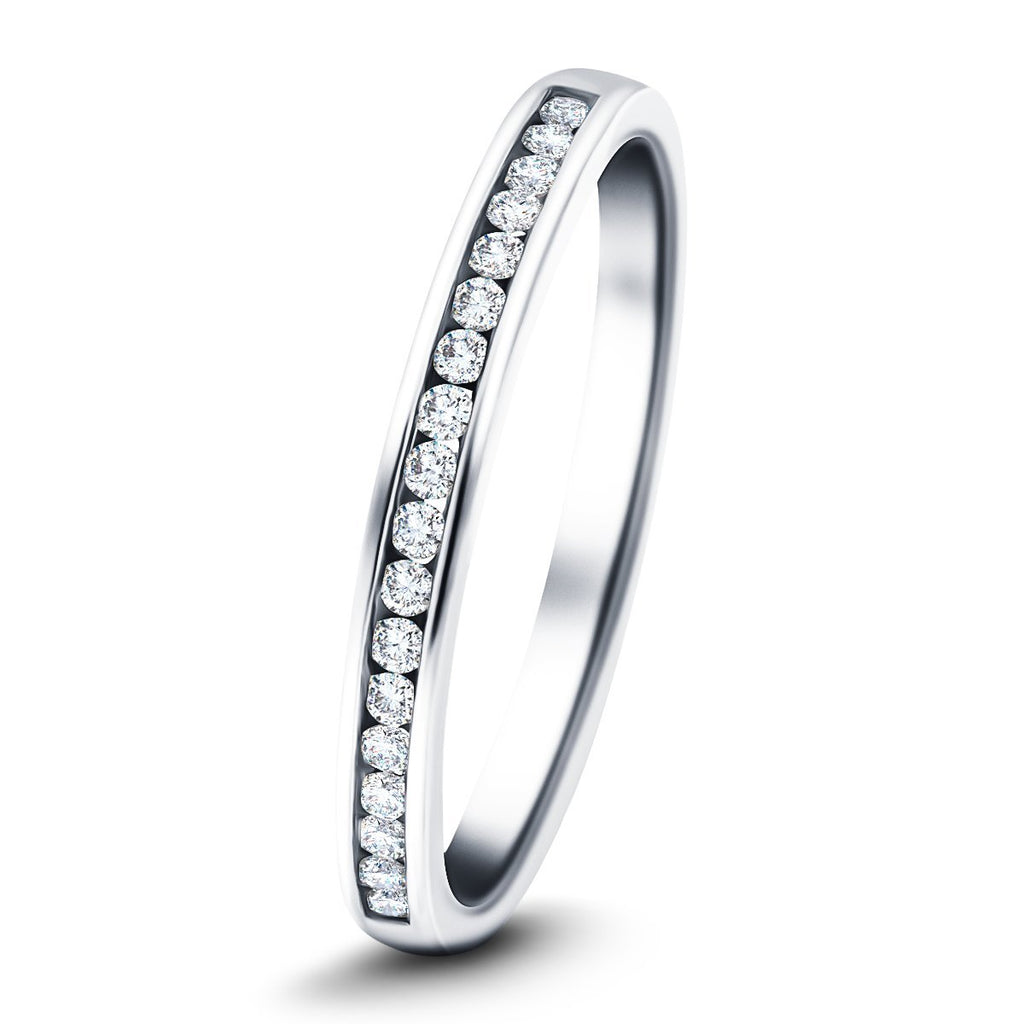 Diamond Channel Half Eternity Ring 0.15ct G/SI 18k White Gold 2.3mm - All Diamond
