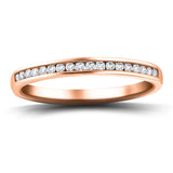 Diamond Channel Half Eternity Ring 0.15ct G/SI 9k Rose Gold 2.3mm - All Diamond