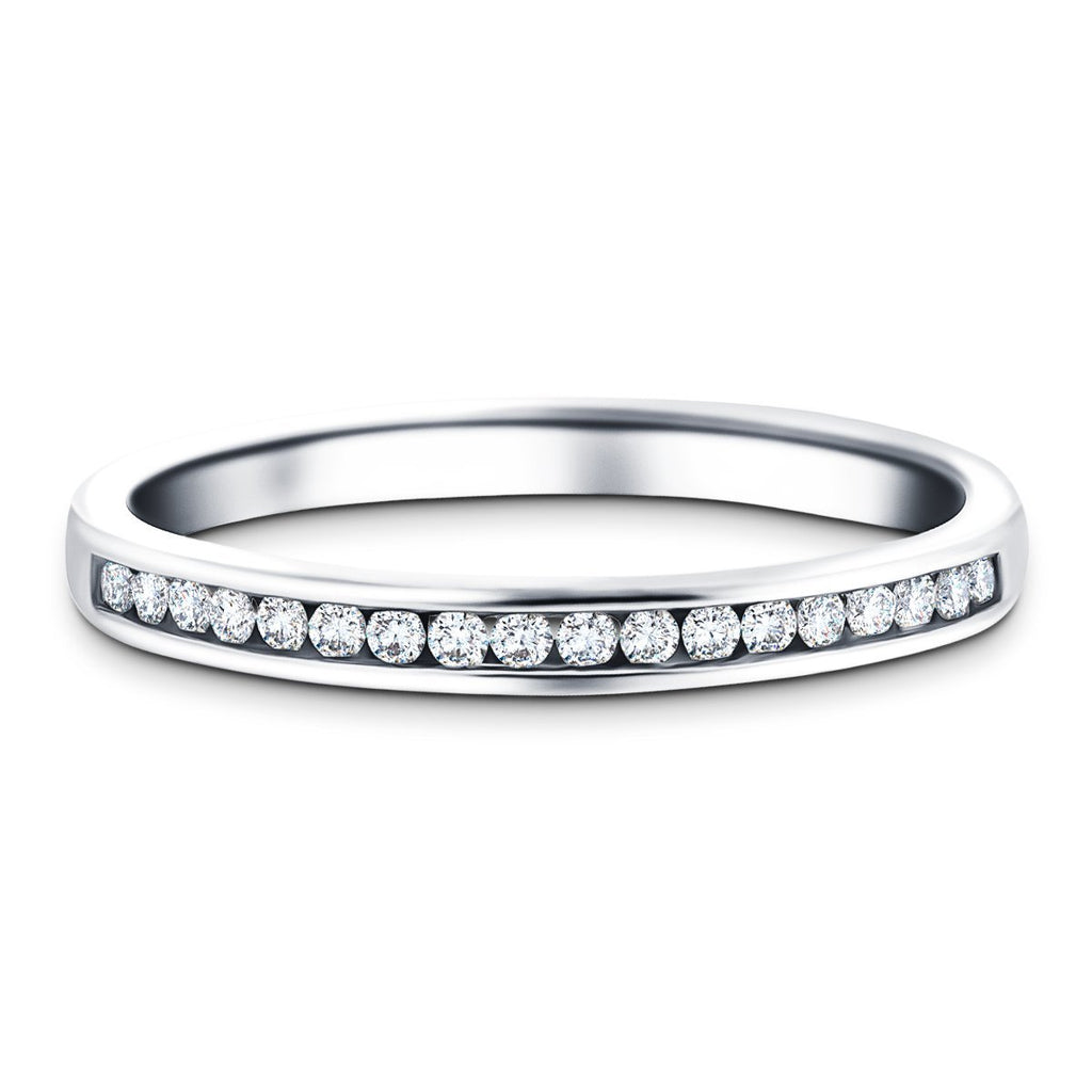 Diamond Channel Half Eternity Ring 0.15ct G/SI in Platinum 2.3mm - All Diamond