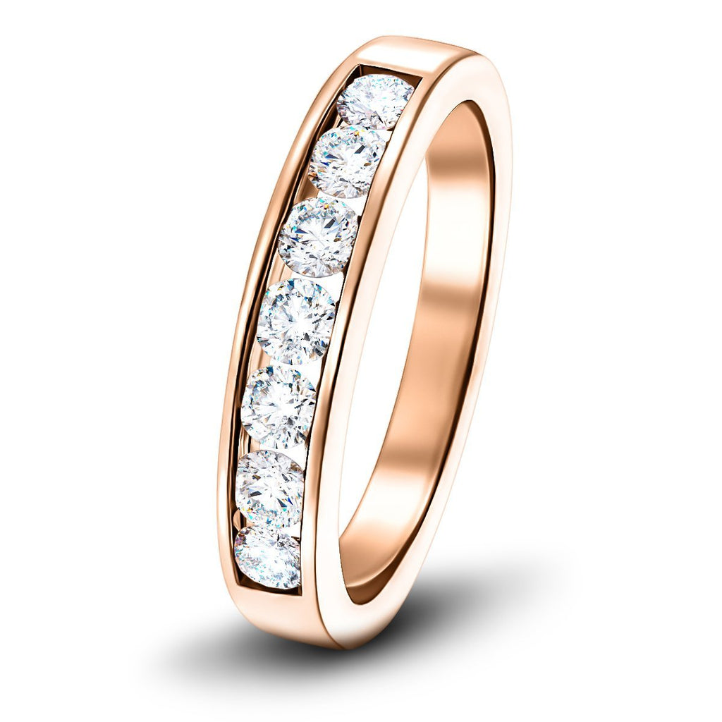 Diamond Channel Half Eternity Ring 0.20ct G/SI 18k Rose Gold 3.0mm - All Diamond