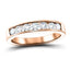 Diamond Channel Half Eternity Ring 0.20ct G/SI 18k Rose Gold 3.0mm - All Diamond