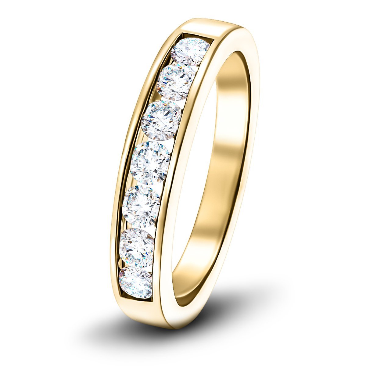Diamond Channel Half Eternity Ring 0.20ct G/SI 18k Yellow Gold 3.0mm - All Diamond