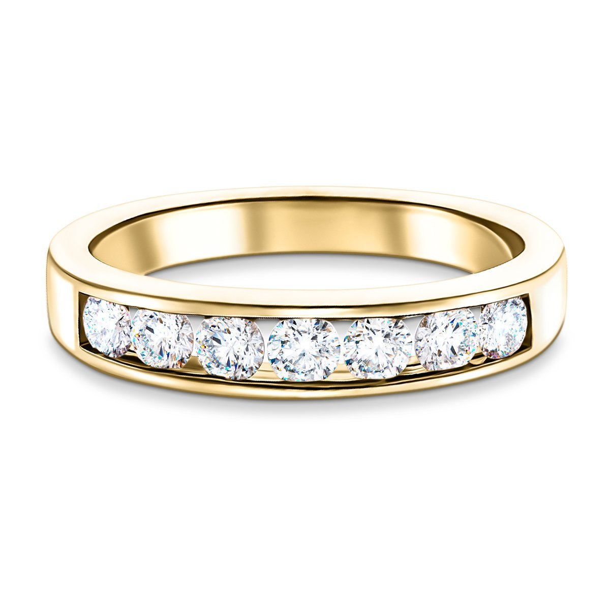 Diamond Channel Half Eternity Ring 0.20ct G/SI 18k Yellow Gold 3.0mm - All Diamond