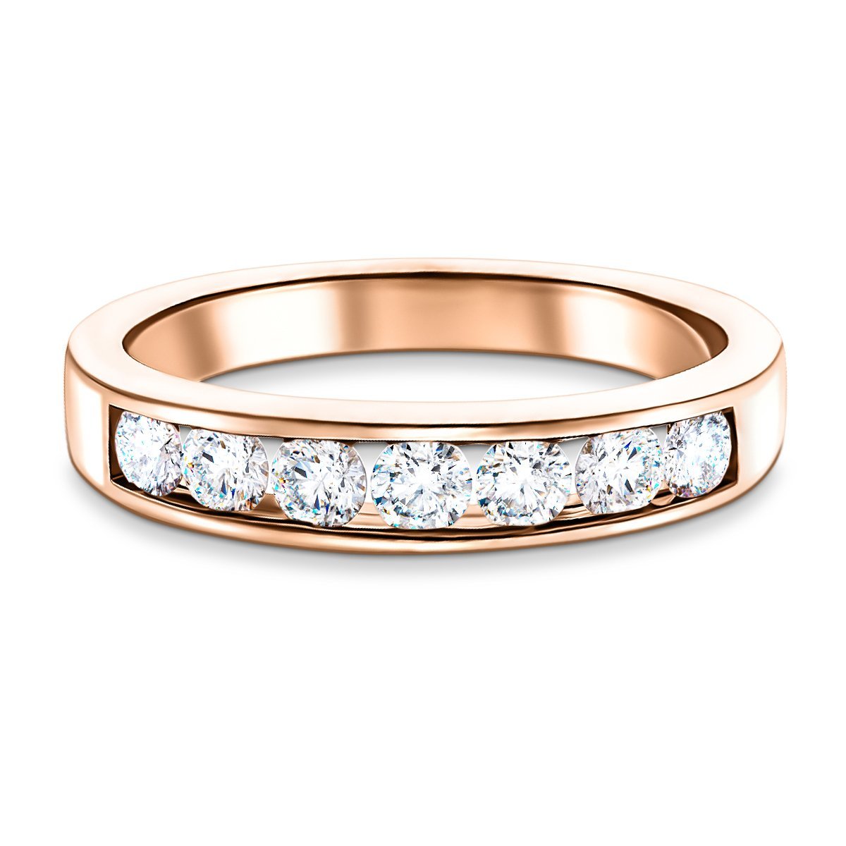 Diamond Channel Half Eternity Ring 0.20ct G/SI 9k Rose Gold 3.0mm - All Diamond