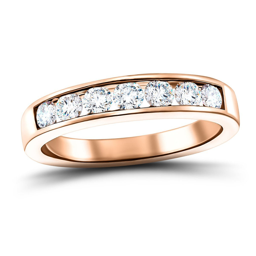Diamond Channel Half Eternity Ring 0.20ct G/SI 9k Rose Gold 3.0mm - All Diamond
