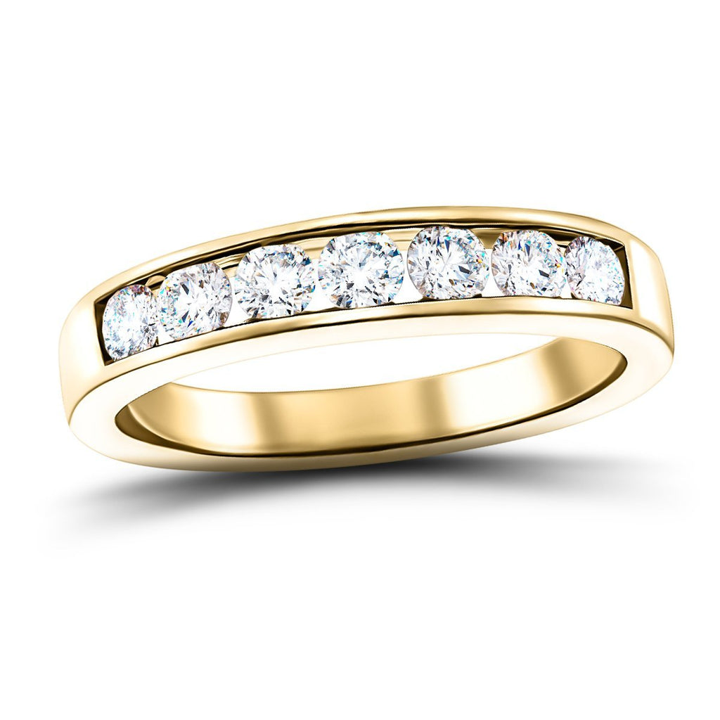 Diamond Channel Half Eternity Ring 0.20ct G/SI 9k Yellow Gold 3.0mm - All Diamond