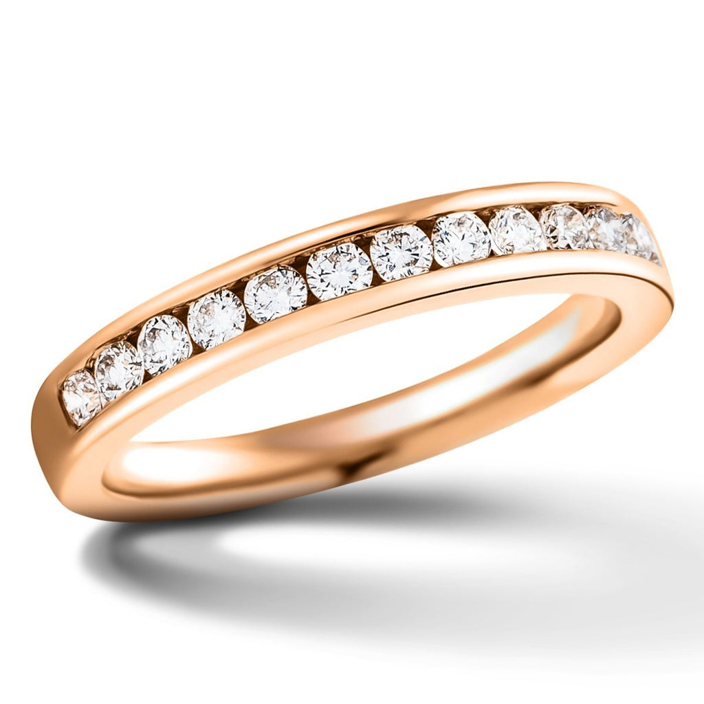 Diamond Channel Half Eternity Ring 0.27ct G/SI 18k Rose Gold 2.5mm - All Diamond